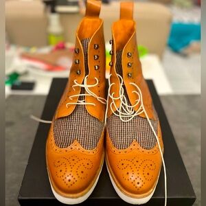 Rogue Sport Wingtip Boots V2 – Cognac + Tweed